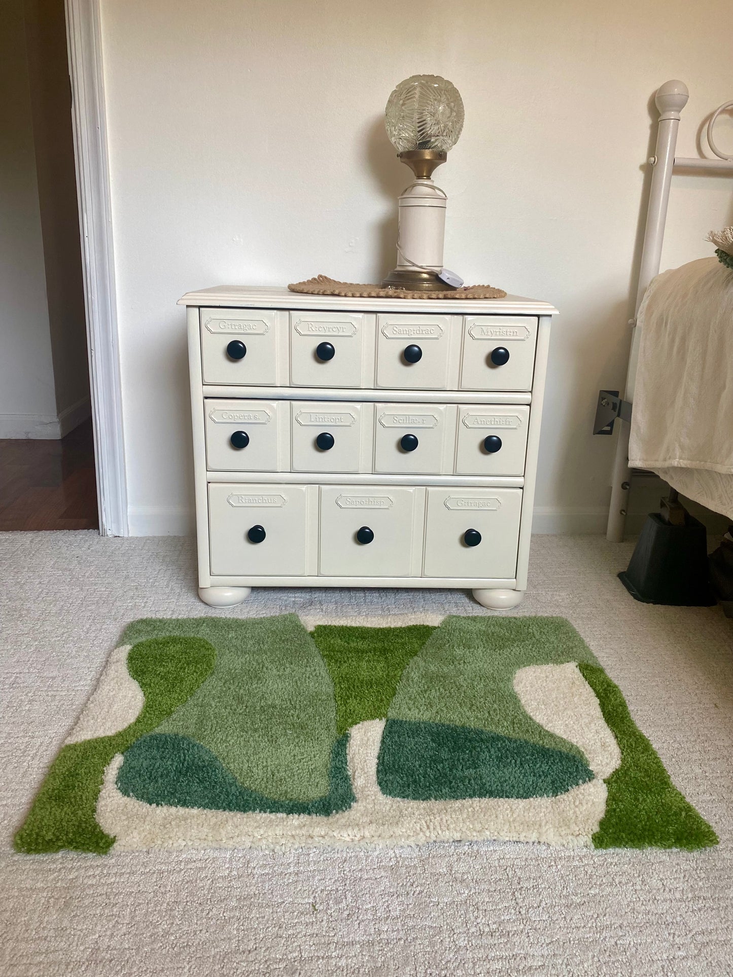 "Retro" 20"x31" Tufted Rug in Green Color Way