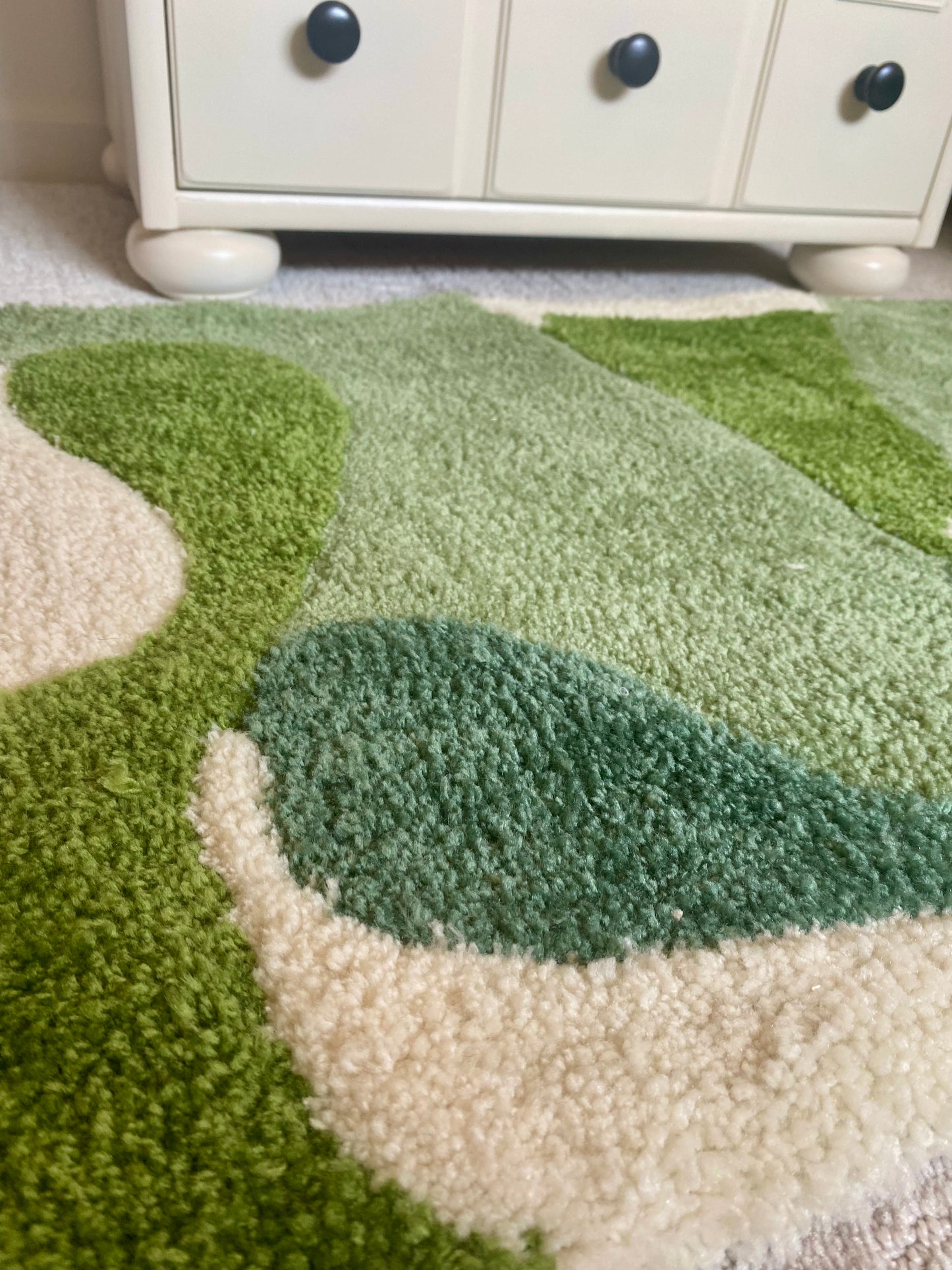 "Retro" 20"x31" Tufted Rug in Green Color Way