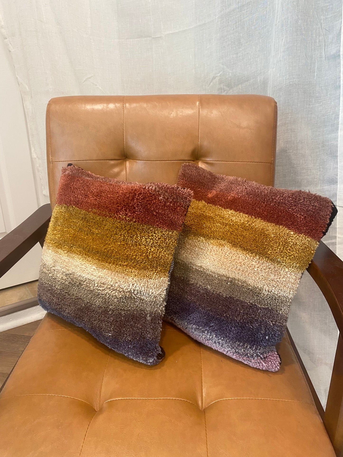 "Summer Cabin" 14"x14" Multi-color Tufted Pillow