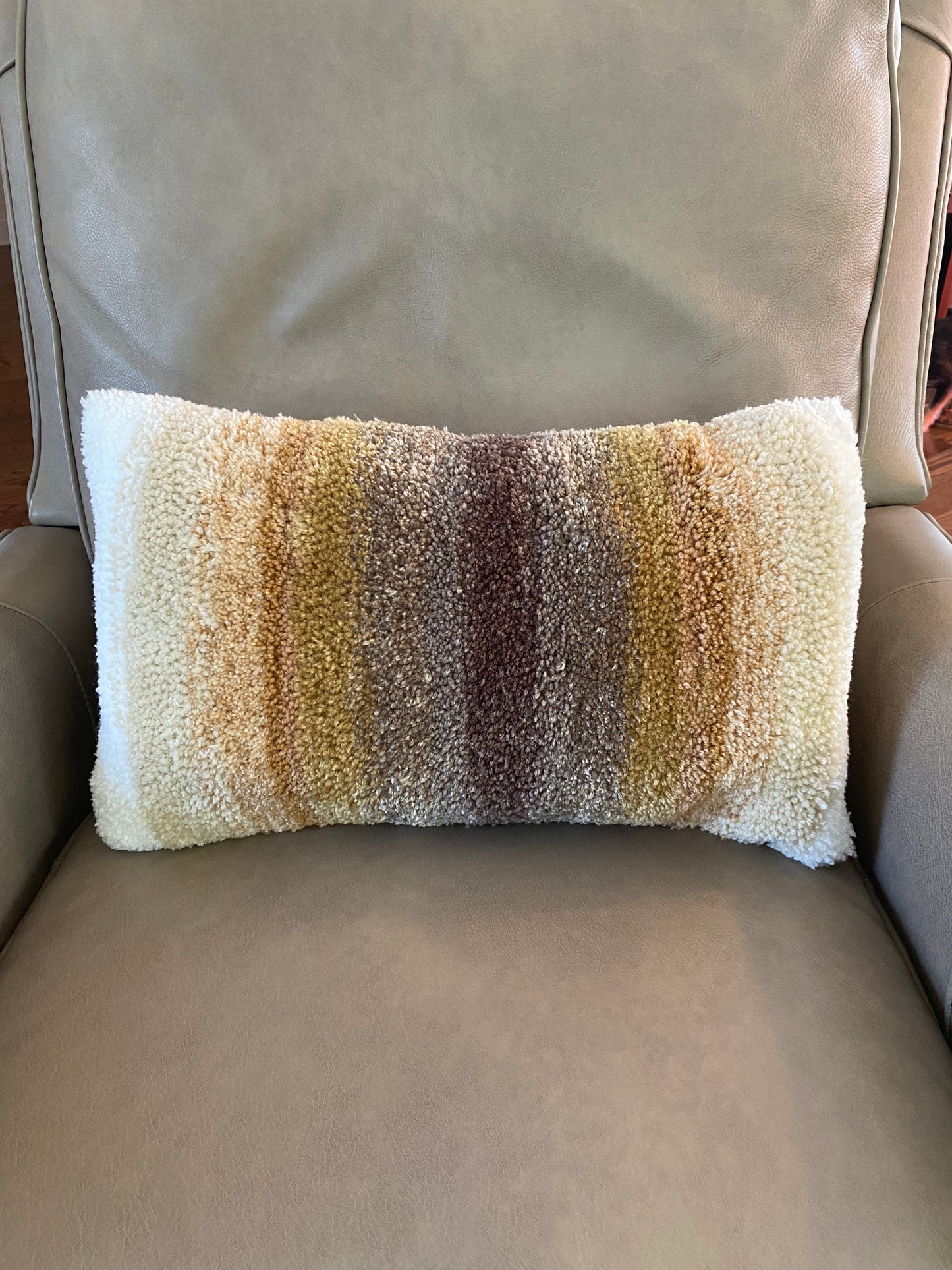 "Sunflower" 12"x20" Fall Beiges Tufted Pillow