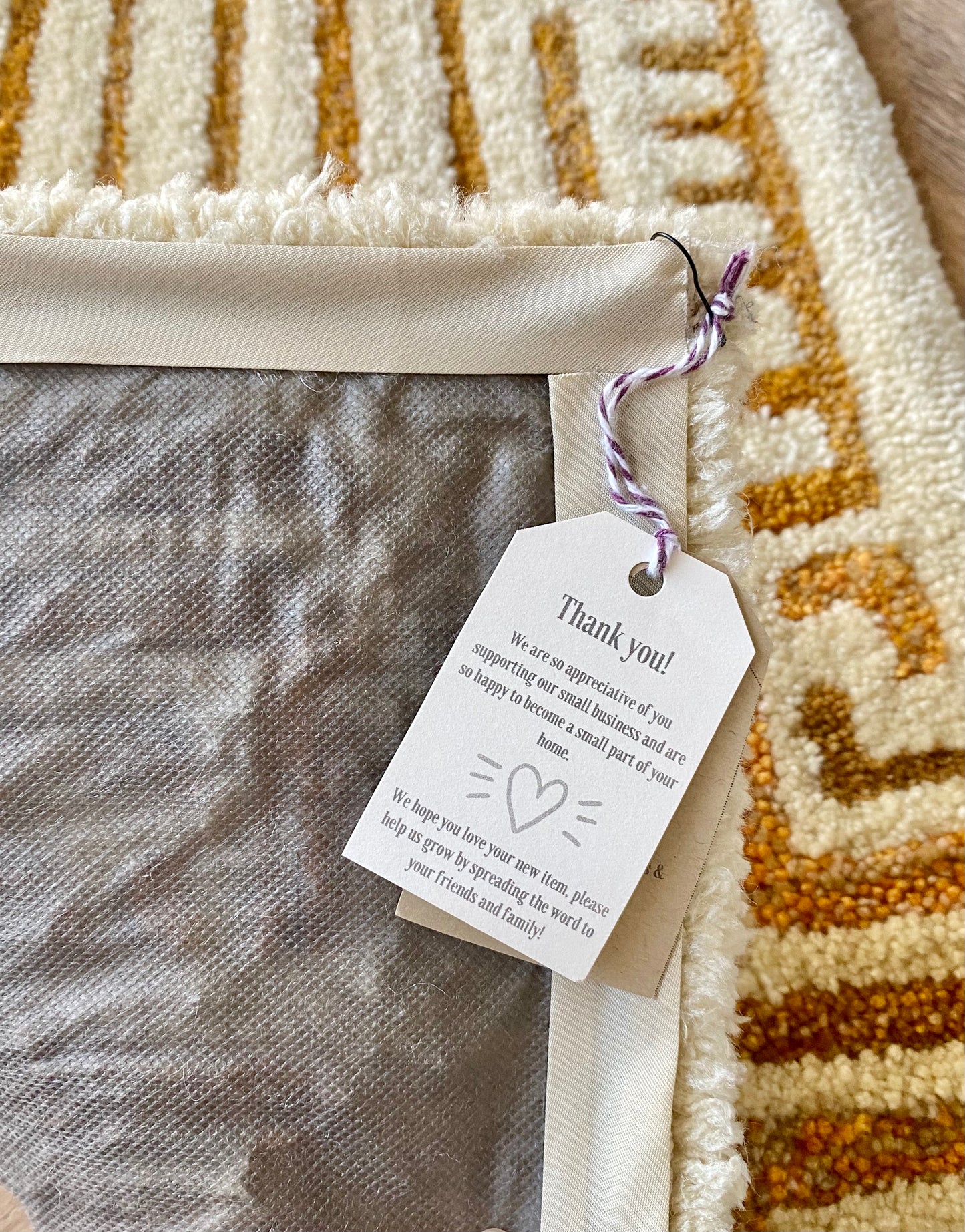 "Broken Lines" Ivory & Gold Tufted Rug 2'x3'