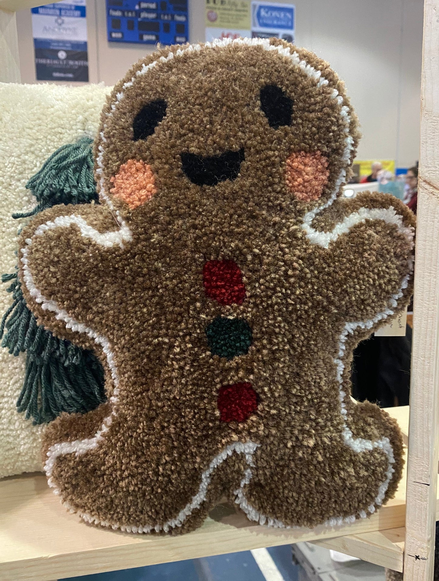 Gingerbread Man Tufted Pillow