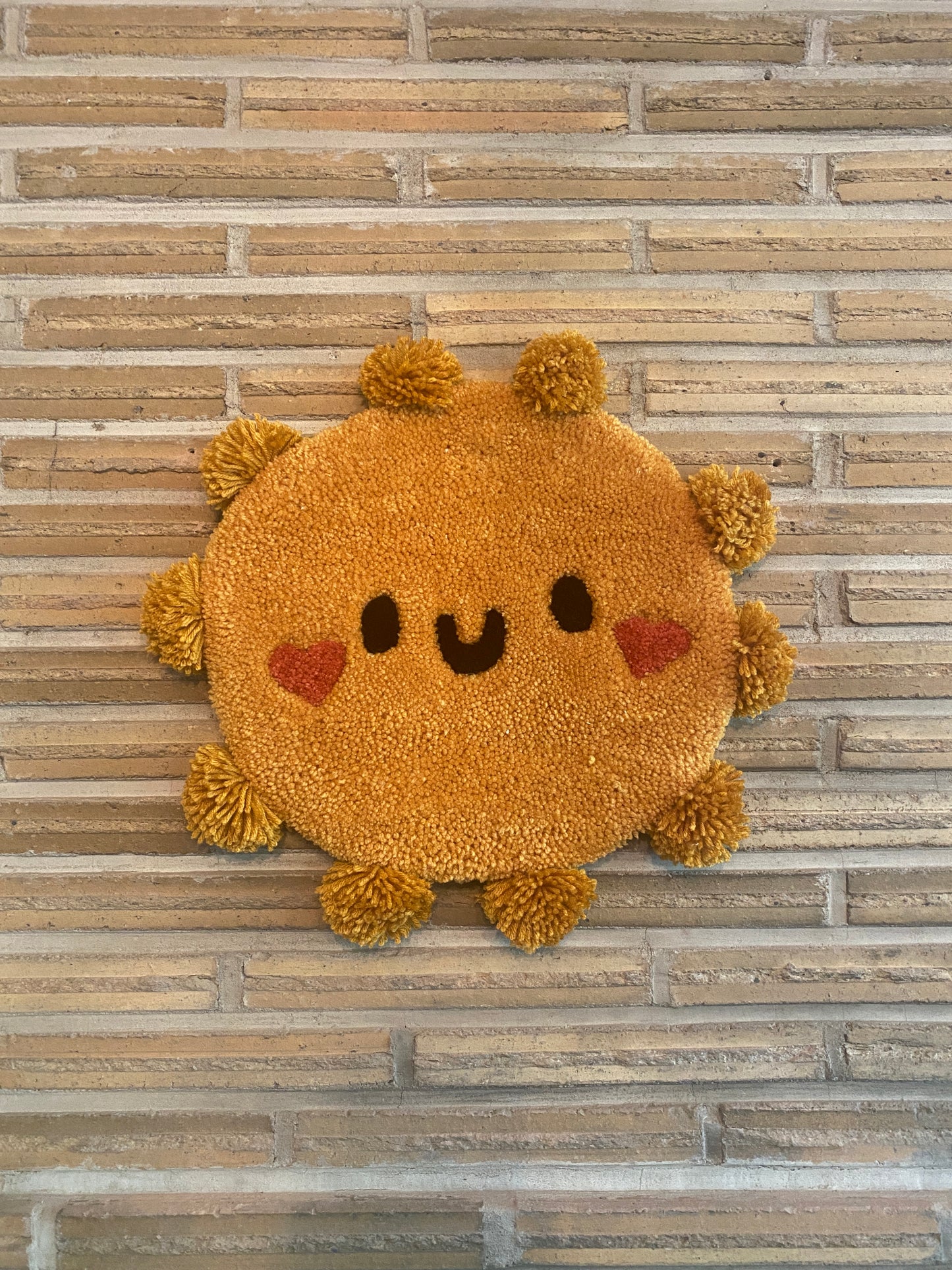 Smiley Sunshine Wall Hanging w/ Pom Poms