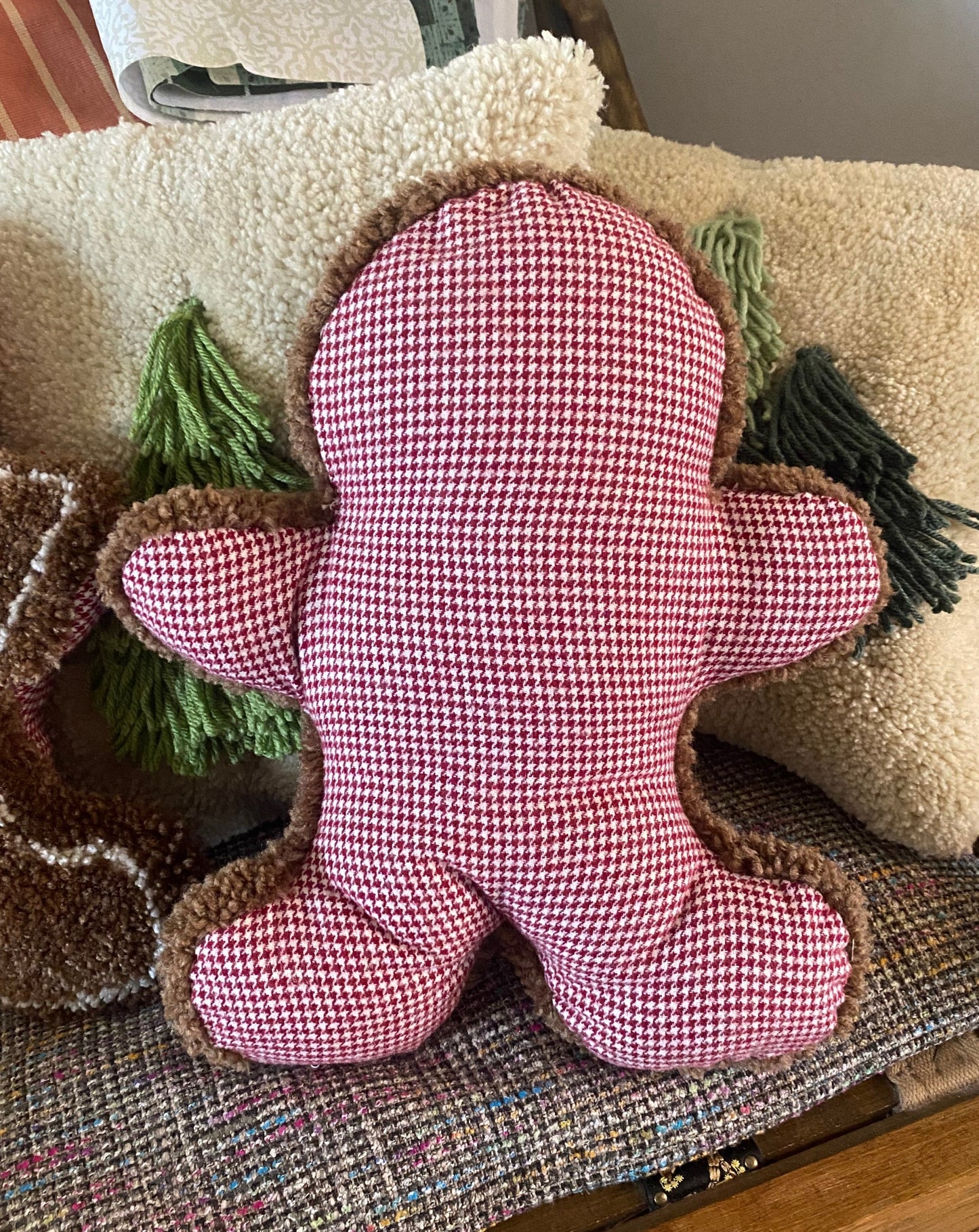 Gingerbread Man Tufted Pillow